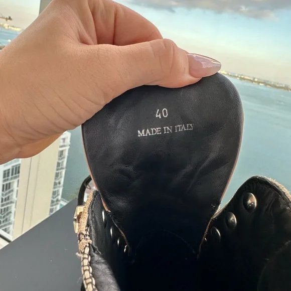 Jimmy Choo Beige and Black Star-Embellished Boots - Picture 11 of 13